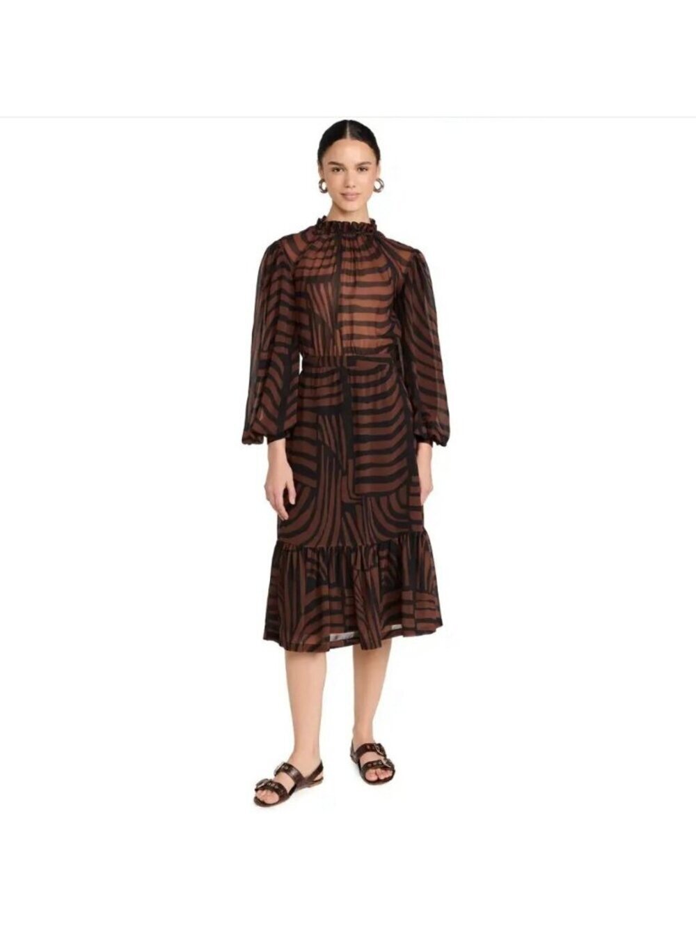 Andres Otalora mil y un trazos midi chiffon dress